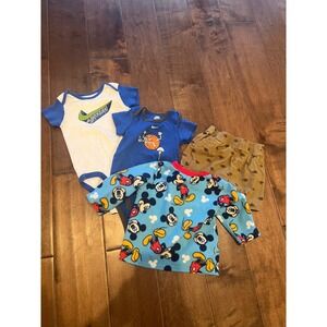 Baby Clothes Lot Nike Mickey Mouse Infant Bodysuits Shorts Outfit Set